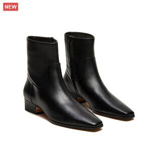 Black Leather Ankle Boots